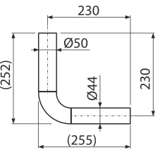 Alcadrain A951-230 Spülrohr – Knie DN44/50