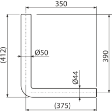 Alcadrain A951-390 Spülrohr – Knie DN44/50