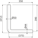 Alcadrain A951-390 Spülrohr – Knie DN44/50