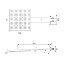 Herzbach LIVING SPA Wand-Regenbrause TWIN FLOW 300x300mm Chrom