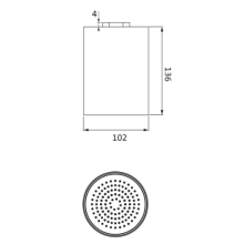 Herzbach LIVING SPA Regenbrause SPOT 102x136mm Mono Chrom