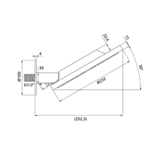 Herzbach LIVING SPA Wand-Regenbrause ONE FLOW Ø230mm Edelstahl