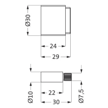 Herzbach LOGIC Verlängerung Ventil Umsteller 30mm Chrom