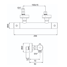 Herzbach LIVING Thermostat-Brausebatterie Aufputz rund Edelstahl