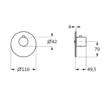 Herzbach LOGIC XL Vario Thermostat-Farbset Blende rund Griff rund Chrom