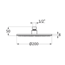 Herzbach LIVING SPA Slim-Regenbrause Ø200mm Copper...