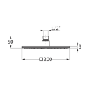 Herzbach LIVING SPA Slim-Regenbrause 200x200mm Copper Steel