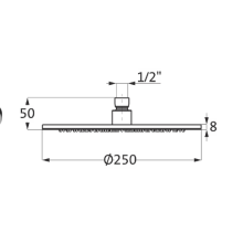 Herzbach LIVING SPA Slim-Regenbrause Ø250mm Copper Steel