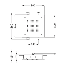 Herzbach LIVING SPA Deckeneinbau-Regenbrause 300x300mm gebürstet