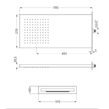 Herzbach LIVING SPA Wand-Regenbrause 593x270mm gebürstet