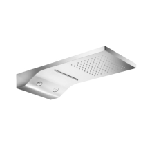 Herzbach LIVING SPA Wand-Regenbrause 587x270mm Regen/Spin/Schwall gebürstet