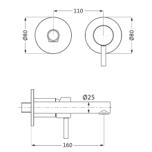 Herzbach DESIGN iX Waschtisch-Wandbatterie Farbset 160mm Edelstahl