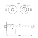 Herzbach DESIGN iX Waschtisch-Wandbatterie Farbset 240mm...