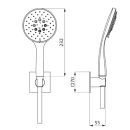 Herzbach LIVING SPA Wannenset Halter 70 eckig Handbrause...