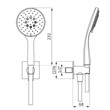 Herzbach LIVING SPA Wannenset ABG Halter 70 eckig HB 100mm Multi 1250mm Edelstahl