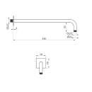 Herzbach LIVING SPA Wandarm 450mm 70 eckig gewinkelt...