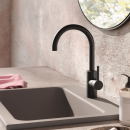 Herzbach DEEP BLACK Waschtisch-Einlochbatterie L-Size...