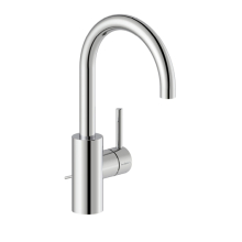 Herzbach DEEP Waschtisch-Einlochbatterie L-Size Griff seitlich mit Zugstangen-Ablaufgarnitur Chrom