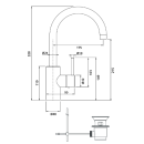 Herzbach DEEP Waschtisch-Einlochbatterie L-Size Griff...