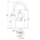 Herzbach DEEP Waschtisch-Einlochbatterie XL-Size Griff...