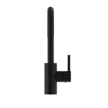 Herzbach DEEP BLACK Waschtisch-Einlochbatterie L-Size Griff seitlich ohne Ablauf Schwarz matt