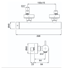 Herzbach DEEP iX Brausebatterie Aufputz Edelstahl