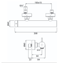 Herzbach DEEP iX Brausebatterie Aufputz Edelstahl