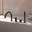 Herzbach DEEP BLACK Vierloch-Wannenarmatur mit Auslauf...
