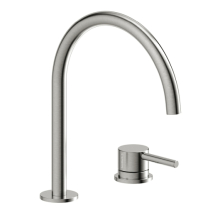 Herzbach DEEP iX Zweiloch-Armatur 220mm mit PUSH-Ablauf Edelstahl