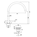 Herzbach DEEP iX Zweiloch-Armatur 220mm mit PUSH-Ablauf...