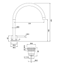 Herzbach DEEP BLACK Zweiloch-Armatur 220mm mit...