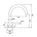 Herzbach DEEP Zweiloch-Armatur 140mm ohne Ablauf Chrom