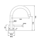 Herzbach DEEP iX Zweiloch-Armatur 140mm ohne Ablauf...