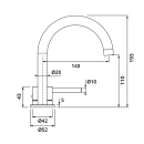 Herzbach DEEP BLACK Zweiloch-Armatur 140mm ohne Ablauf...