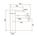 Herzbach DEEP Waschtisch-Einlochbatterie M-Size 130mm...