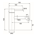 Herzbach DEEP Waschtisch-Einlochbatterie M-Size 130mm...