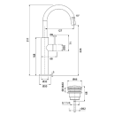 Herzbach DEEP Waschtisch-Einlochbatterie Slim L-Size...