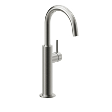 Herzbach DEEP iX Waschtisch-Einlochbatterie Slim L-Size Griff seitlich mit PUSH-Ablauf Edelstahl