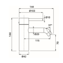 Herzbach DEEP iX Waschtisch-Einlochbatterie S-Size 115mm...
