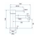 Herzbach DEEP iX Waschtisch-Einlochbatterie S-Size 130mm...