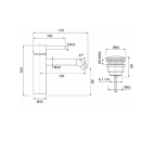 Herzbach DEEP Waschtisch-Einlochbatterie M-Size 150mm mit...