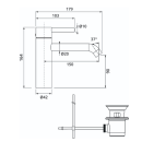 Herzbach DEEP Waschtisch-Einlochbatterie M-Size 150mm mit...