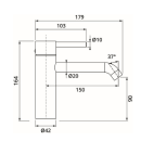 Herzbach DEEP Waschtisch-Einlochbatterie M-Size 150mm...