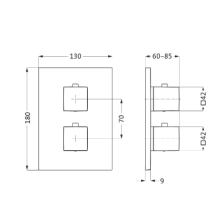 Herzbach LIVING Thermostat-Farbset 1 Verbraucher eckig eckig Edelstahl