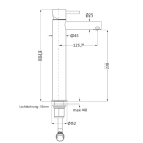 Herzbach DESIGN iX PVD WT-Einlochbatt. XL-Size Schaft...