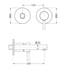 Herzbach DESIGN iX PVD Waschtisch-Wandbatterie Farbset...