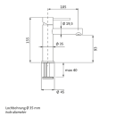 Herzbach DESIGN iX PVD Waschtisch-Standventil ohne Ablauf...