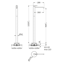 Herzbach DEEP GREY Waschtisch-Standbatterie Grau matt