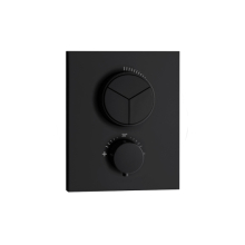 Herzbach LIVING PUSH Thermostat-Farbset 3 Verbraucher eckig rund Schwarz matt