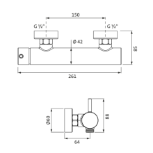 Herzbach SIRO Brausebatterie Aufputz Chrom